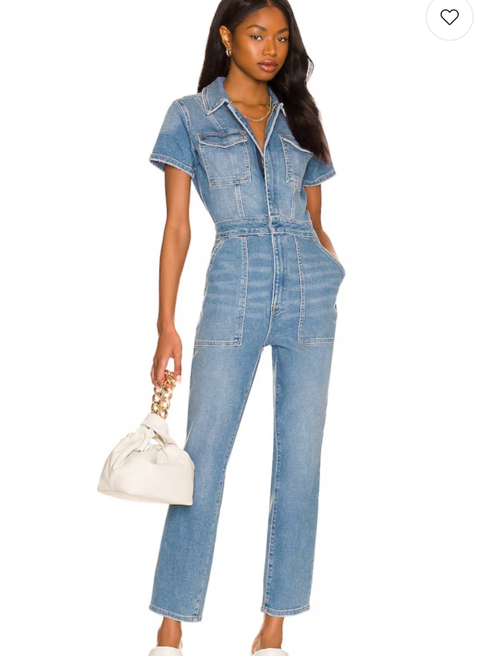 Good American Fit for Success Light Blue Jumpsuit